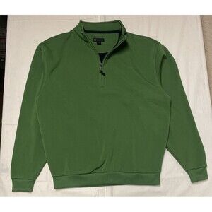 Sakmann Gold Look Away Country Club 1/4 Zip Sweater Mens Medium Golf Long Sleeve